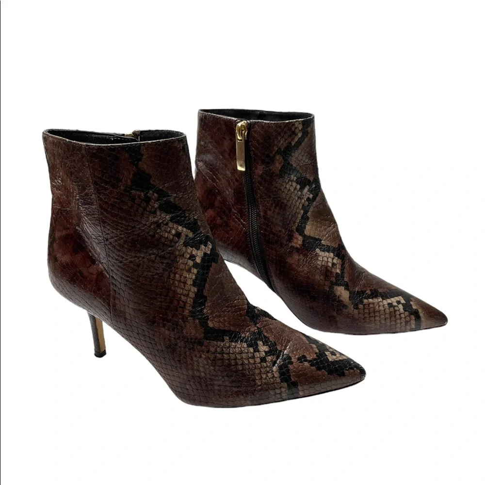 L’Agence | Aimée Bootie in Brown Snake 38